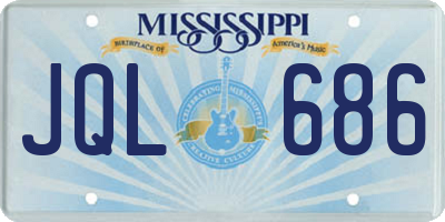 MS license plate JQL686