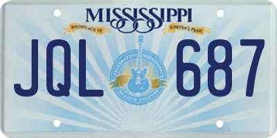 MS license plate JQL687