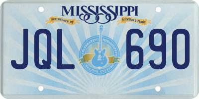 MS license plate JQL690