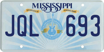 MS license plate JQL693