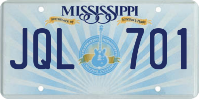 MS license plate JQL701