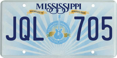 MS license plate JQL705