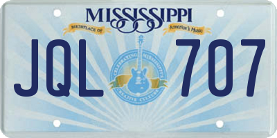 MS license plate JQL707