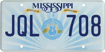 MS license plate JQL708