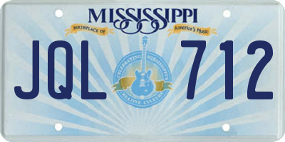 MS license plate JQL712