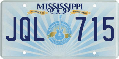 MS license plate JQL715