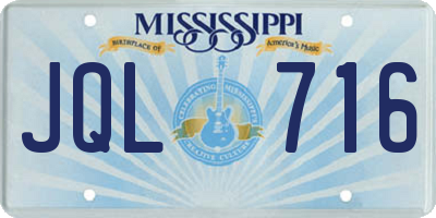 MS license plate JQL716