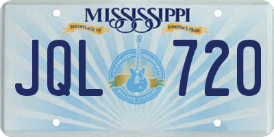 MS license plate JQL720