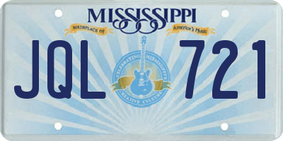 MS license plate JQL721