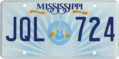 MS license plate JQL724