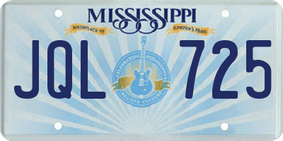 MS license plate JQL725