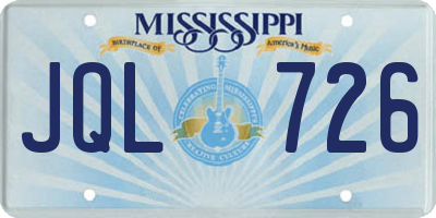 MS license plate JQL726