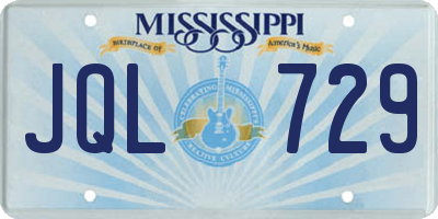 MS license plate JQL729