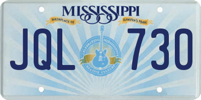 MS license plate JQL730