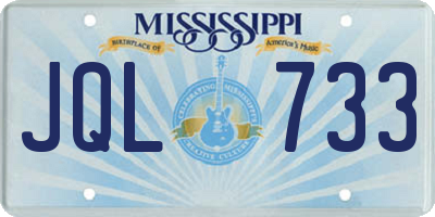MS license plate JQL733