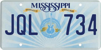 MS license plate JQL734