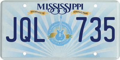 MS license plate JQL735
