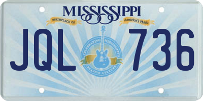 MS license plate JQL736