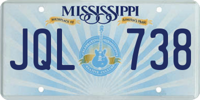 MS license plate JQL738