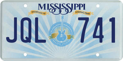 MS license plate JQL741