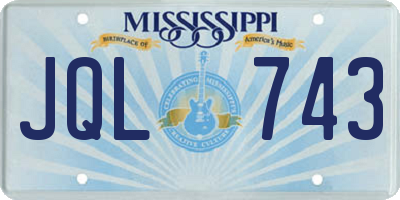 MS license plate JQL743