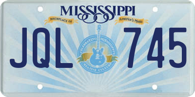 MS license plate JQL745