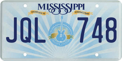 MS license plate JQL748