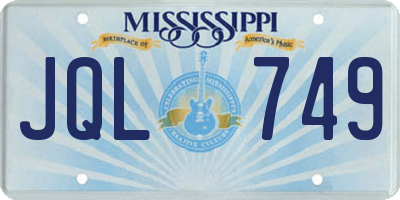 MS license plate JQL749