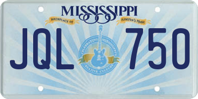 MS license plate JQL750