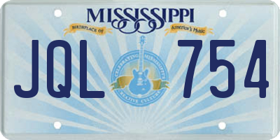 MS license plate JQL754