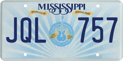 MS license plate JQL757