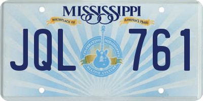 MS license plate JQL761