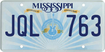 MS license plate JQL763