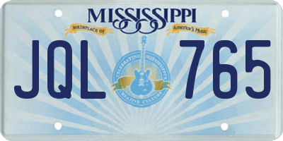 MS license plate JQL765