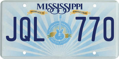 MS license plate JQL770