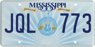 MS license plate JQL773