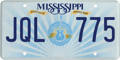 MS license plate JQL775