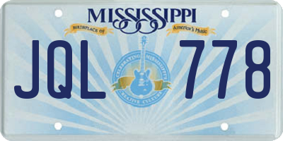 MS license plate JQL778