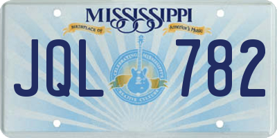 MS license plate JQL782