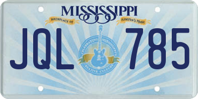 MS license plate JQL785