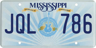 MS license plate JQL786