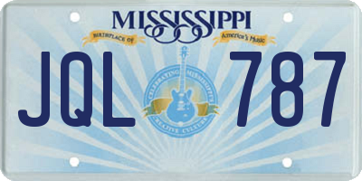 MS license plate JQL787