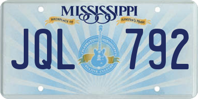 MS license plate JQL792