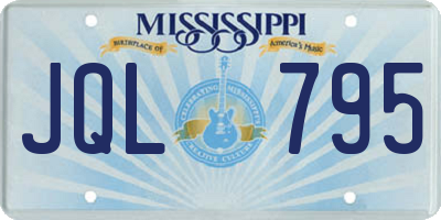 MS license plate JQL795