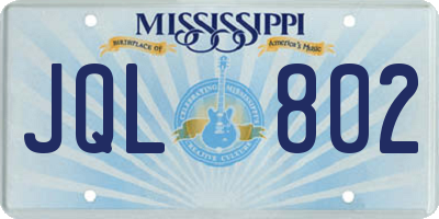 MS license plate JQL802
