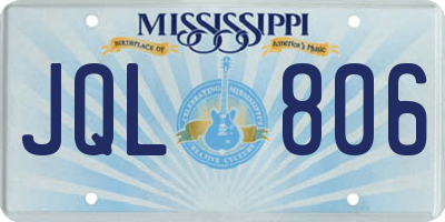 MS license plate JQL806