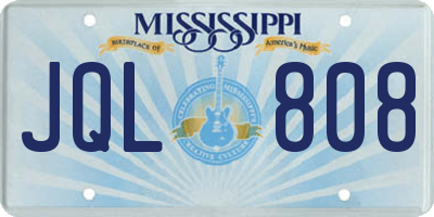 MS license plate JQL808