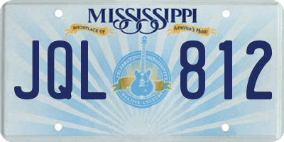 MS license plate JQL812