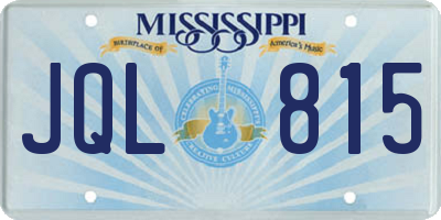 MS license plate JQL815