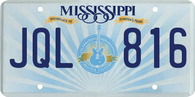 MS license plate JQL816